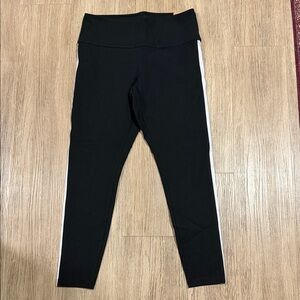 New PINK Victoria's Secret Black Leggings with White Side Stripe XL